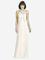 Front View Thumbnail - Ivory Full Length Crepe Halter Neckline Dress