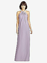 Front View Thumbnail - Lilac Haze Full Length Crepe Halter Neckline Dress