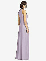 Rear View Thumbnail - Lilac Haze Full Length Crepe Halter Neckline Dress