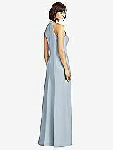 Rear View Thumbnail - Mist Full Length Crepe Halter Neckline Dress