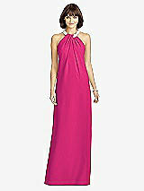 Front View Thumbnail - Think Pink Full Length Crepe Halter Neckline Dress
