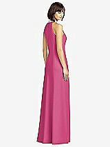 Rear View Thumbnail - Tea Rose Full Length Crepe Halter Neckline Dress