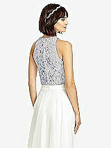 Rear View Thumbnail - Classic Blue & Oyster Dessy Collection Bridesmaid Top T2974