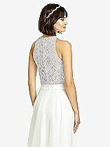 Rear View Thumbnail - Larkspur Blue & Oyster Dessy Collection Bridesmaid Top T2974