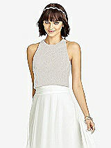 Front View Thumbnail - White & Oyster Dessy Collection Bridesmaid Top T2974