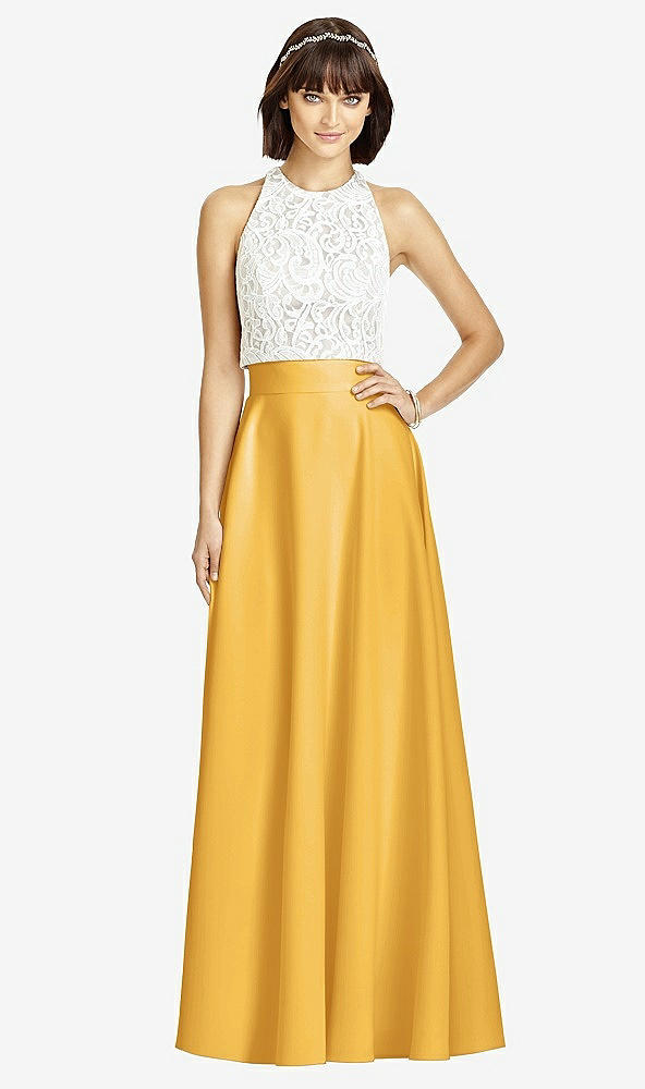 Front View - NYC Yellow Crepe Maxi Skirt