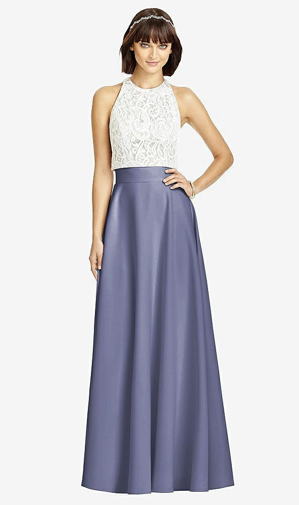 Front View - French Blue Crepe Maxi Skirt