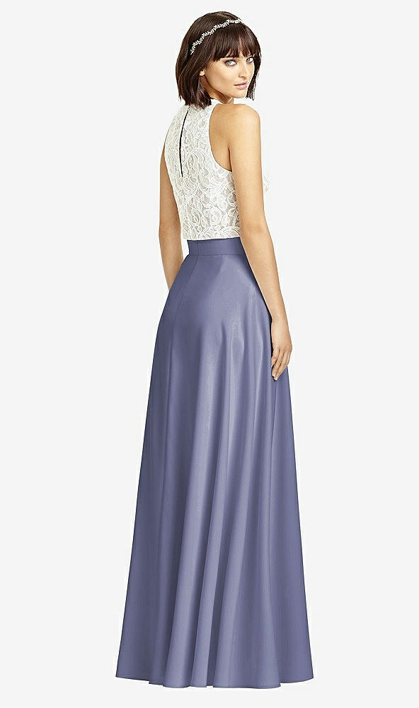 Back View - French Blue Crepe Maxi Skirt