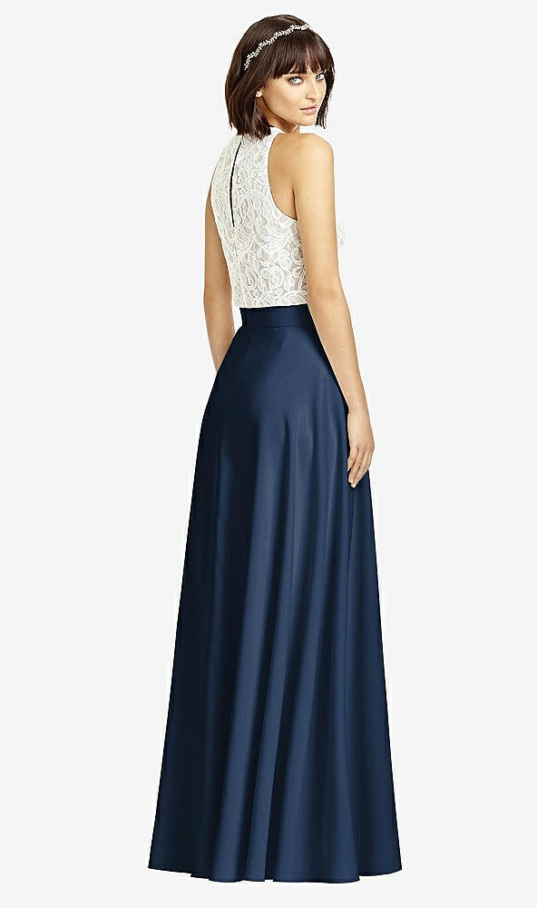 Back View - Midnight Navy Crepe Maxi Skirt