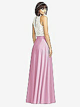 Rear View Thumbnail - Powder Pink Crepe Maxi Skirt