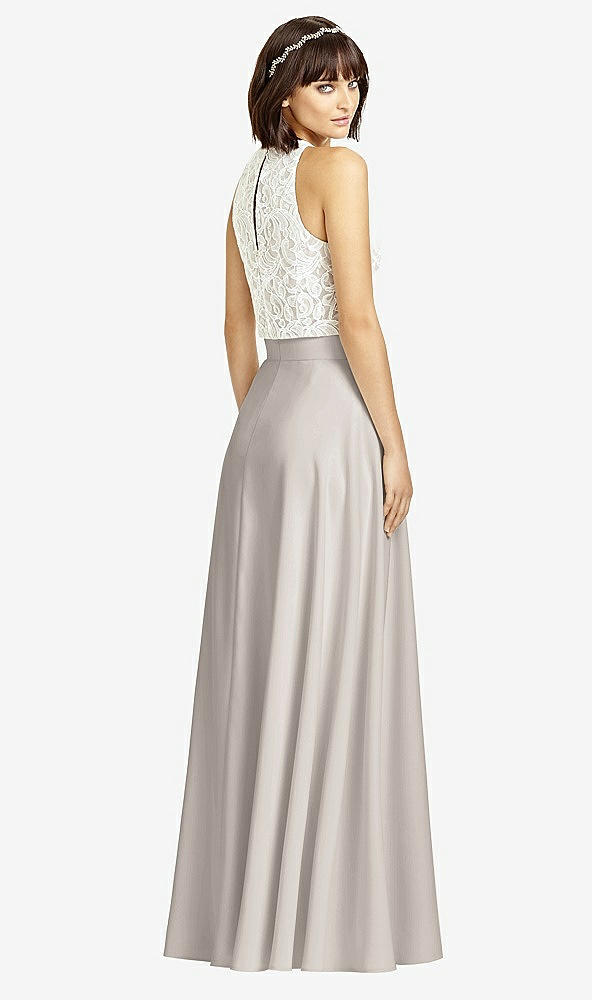 Back View - Taupe Crepe Maxi Skirt