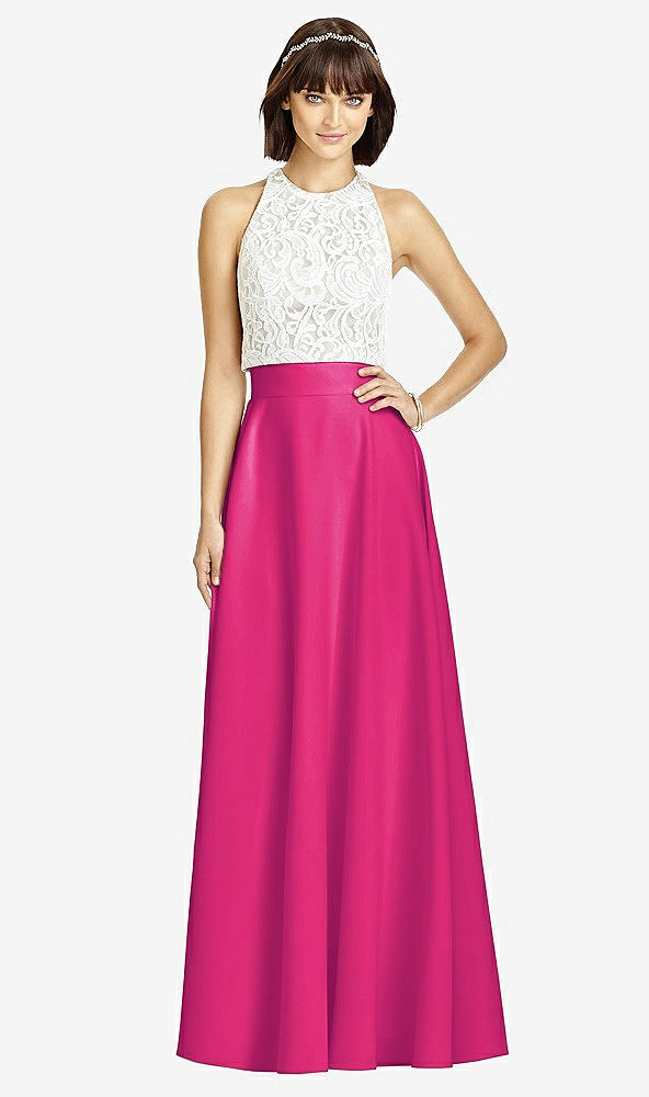 Front View - Think Pink Crepe Maxi Skirt