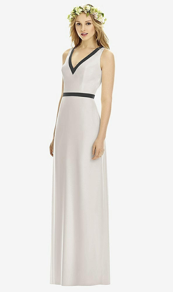 Front View - Oyster & Black Social Bridesmaids Style 8173