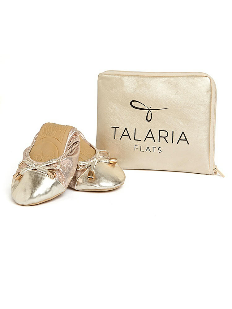 Front View - Rose Gold Talaria Premium Folding Flats