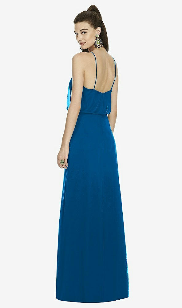 Back View - Cerulean Alfred Sung Bridesmaid Dress D738