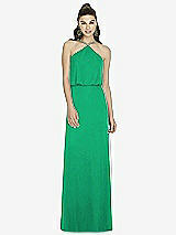 Front View Thumbnail - Pantone Emerald Alfred Sung Bridesmaid Dress D738