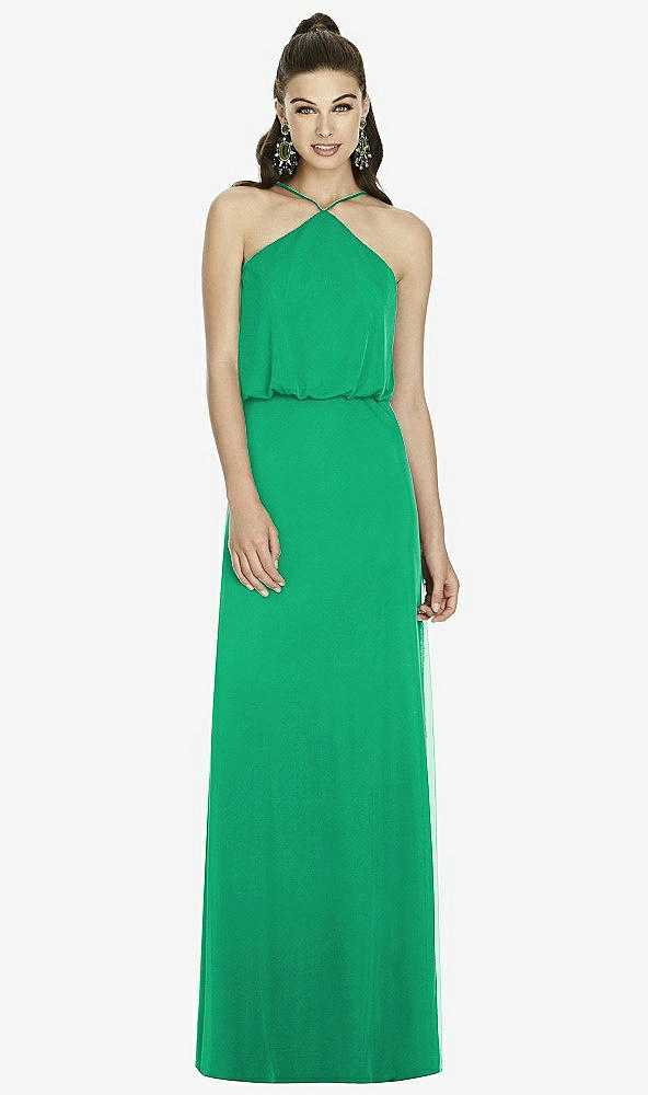 Front View - Pantone Emerald Alfred Sung Bridesmaid Dress D738