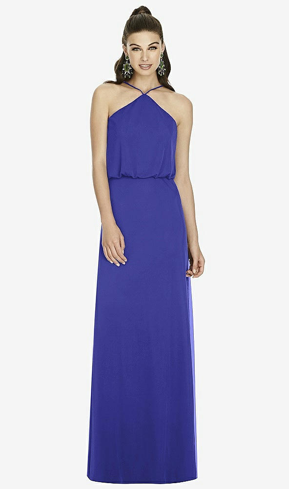 Front View - Electric Blue Alfred Sung Bridesmaid Dress D738
