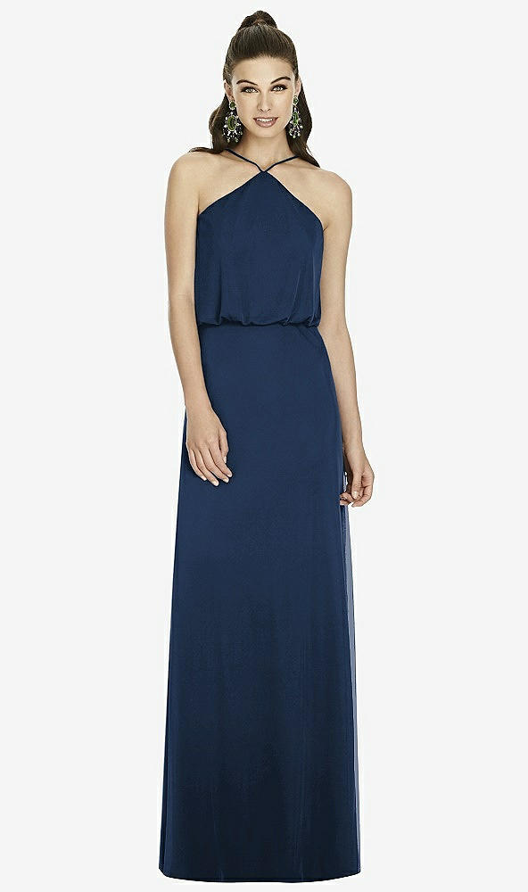Front View - Midnight Navy Alfred Sung Bridesmaid Dress D738
