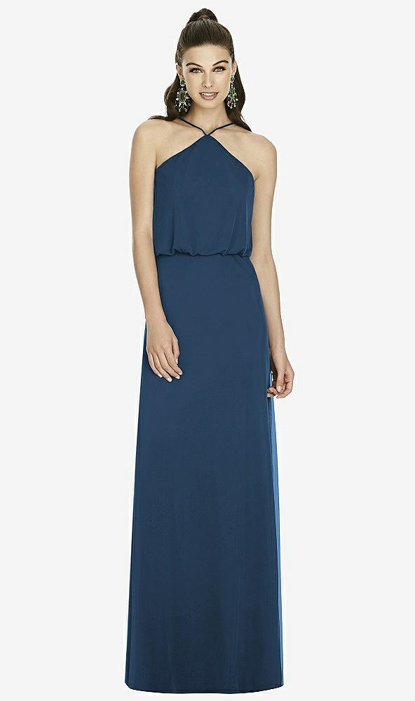 Front View - Sofia Blue Alfred Sung Bridesmaid Dress D738