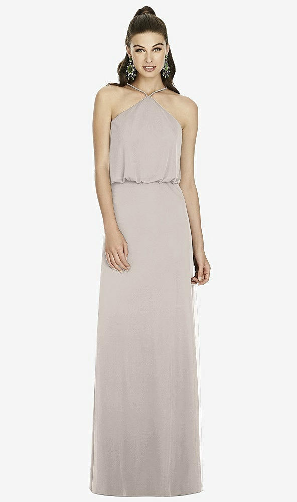 Front View - Taupe Alfred Sung Bridesmaid Dress D738