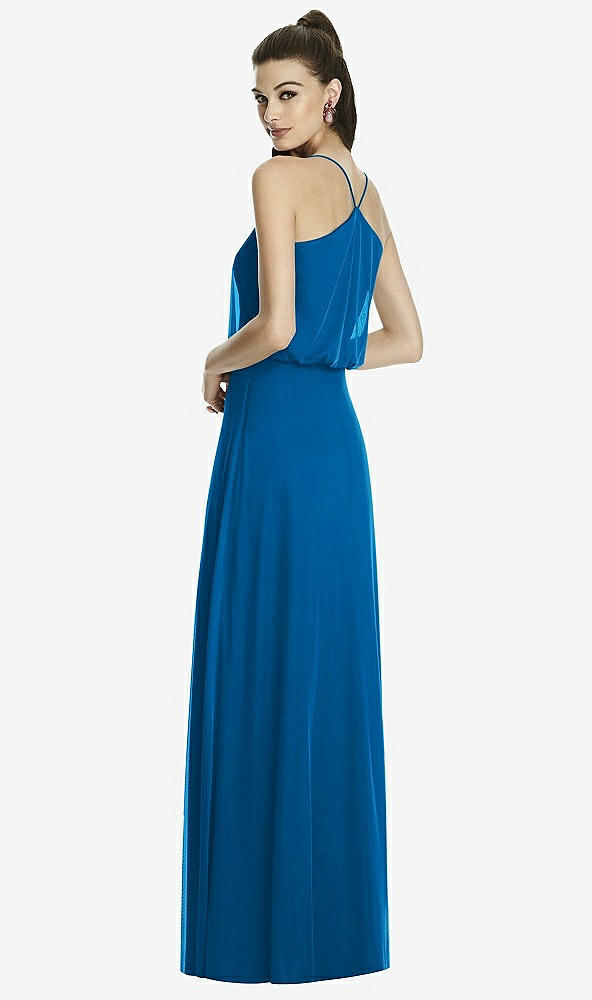 Back View - Cerulean Alfred Sung Bridesmaid Dress D739