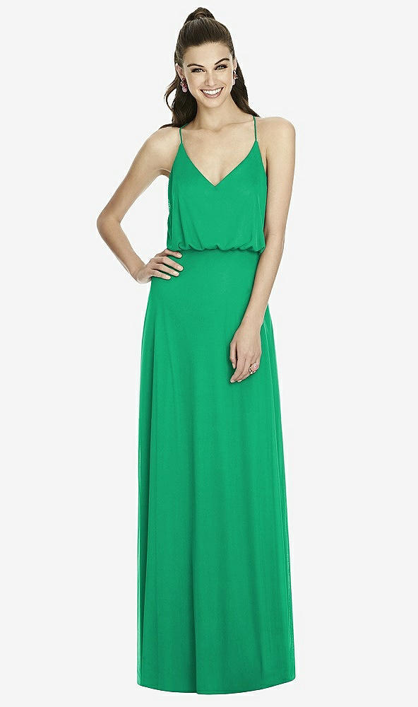 Front View - Pantone Emerald Alfred Sung Bridesmaid Dress D739
