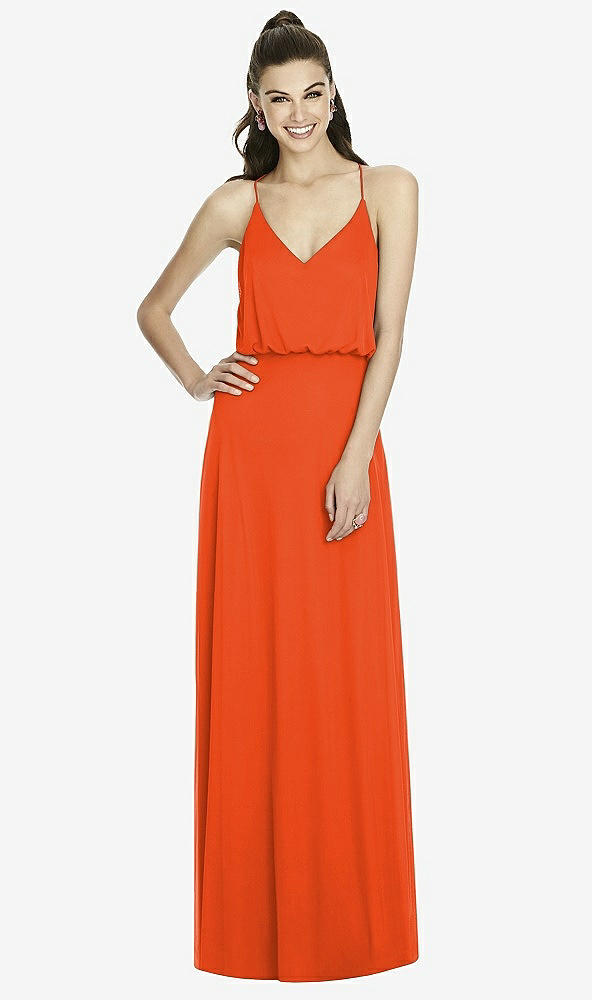 Front View - Tangerine Tango Alfred Sung Bridesmaid Dress D739