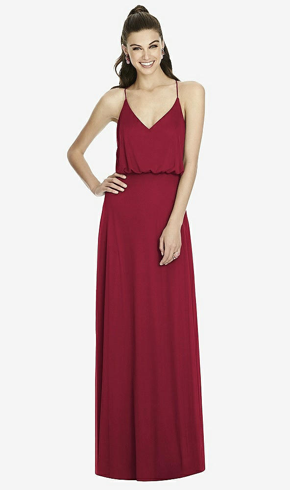 Front View - Burgundy Alfred Sung Bridesmaid Dress D739