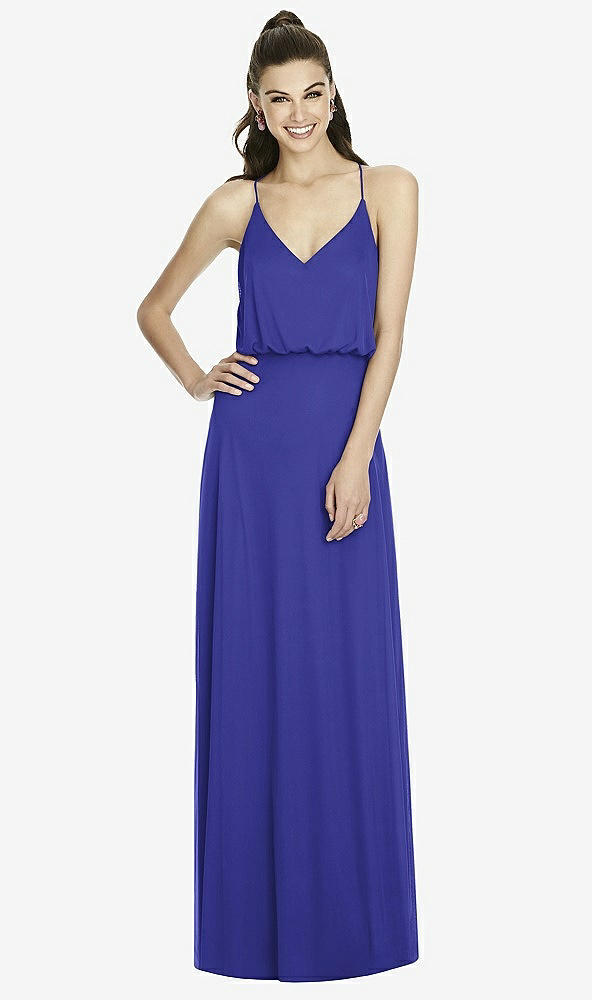 Front View - Electric Blue Alfred Sung Bridesmaid Dress D739