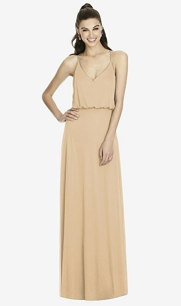 Front View - Golden Alfred Sung Bridesmaid Dress D739
