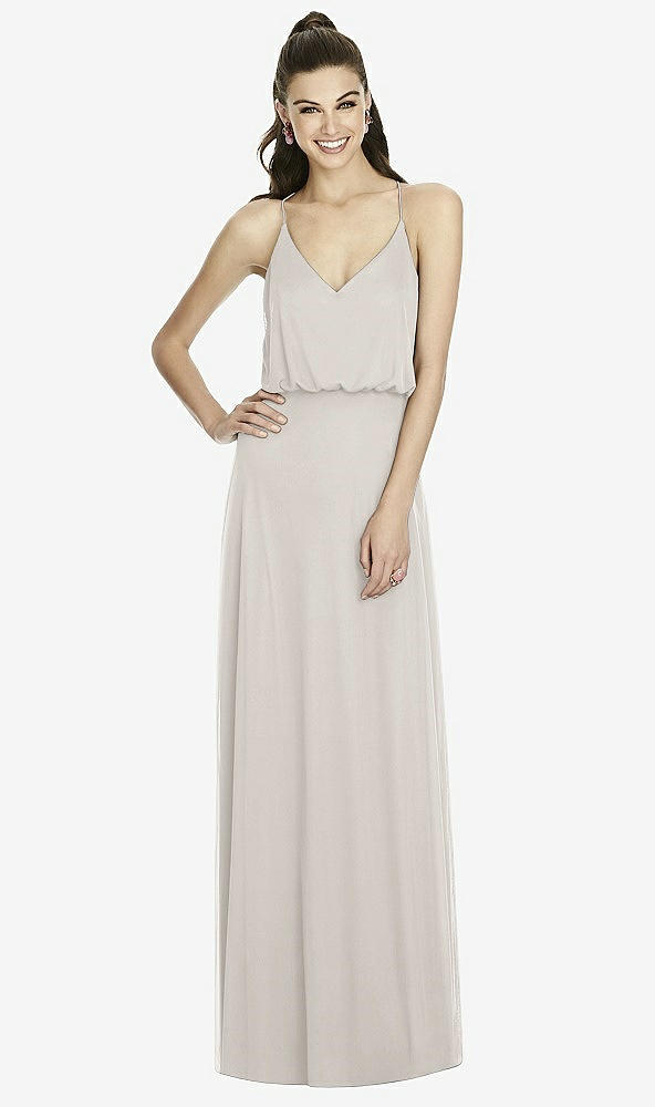 Front View - Oyster Alfred Sung Bridesmaid Dress D739