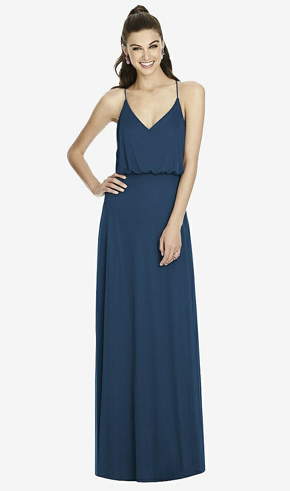 Front View - Sofia Blue Alfred Sung Bridesmaid Dress D739