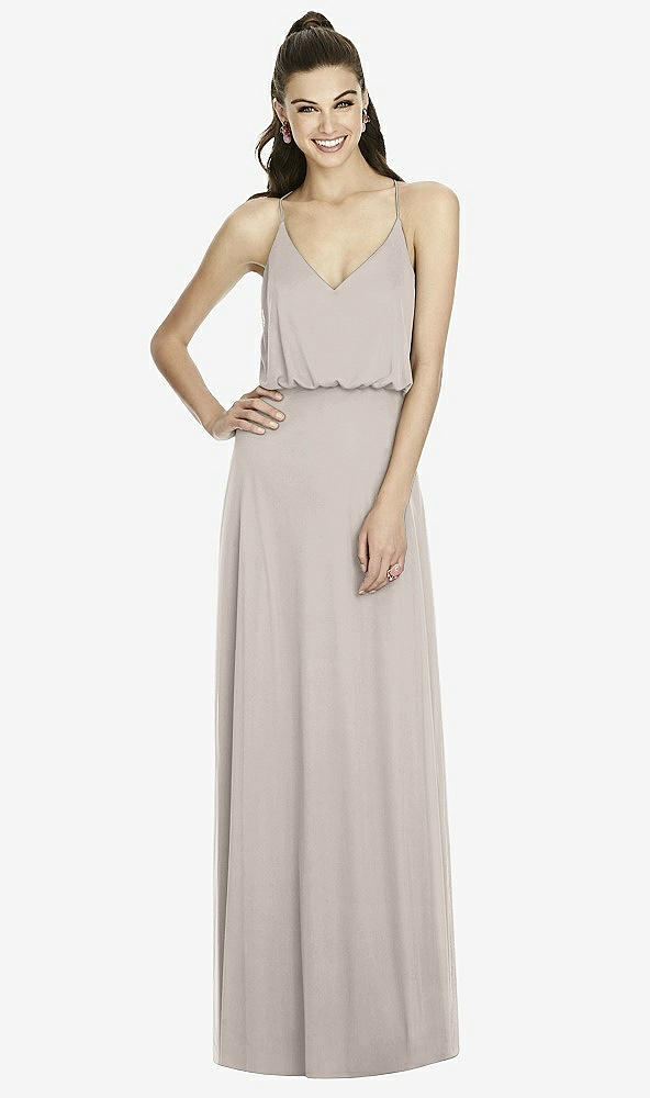 Front View - Taupe Alfred Sung Bridesmaid Dress D739