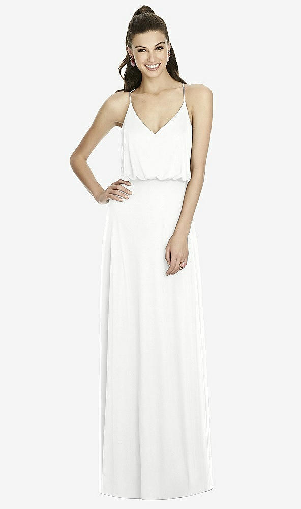 Front View - White Alfred Sung Bridesmaid Dress D739