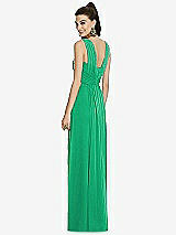 Rear View Thumbnail - Pantone Emerald Maxi Chiffon Knit Shirred Strap Dress