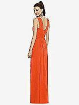 Rear View Thumbnail - Tangerine Tango Maxi Chiffon Knit Shirred Strap Dress