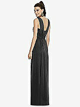 Rear View Thumbnail - Black Maxi Chiffon Knit Shirred Strap Dress
