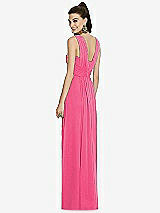 Rear View Thumbnail - Forever Pink Maxi Chiffon Knit Shirred Strap Dress