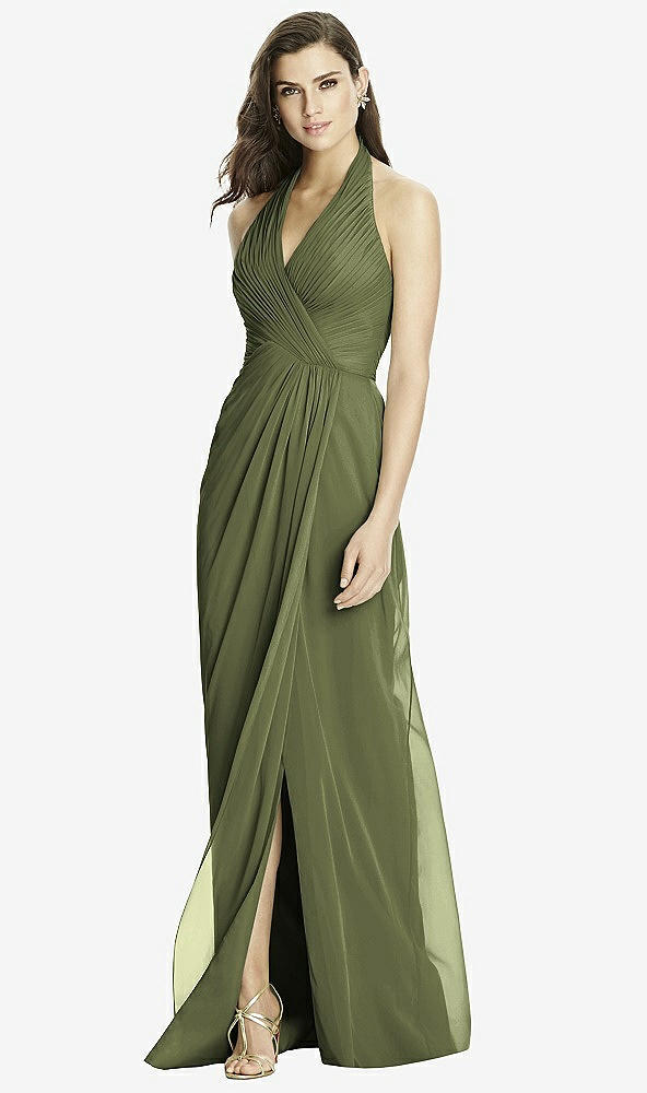 Front View - Olive Green Dessy Bridesmaid Dress 2992