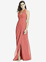 Front View Thumbnail - Coral Pink Dessy Bridesmaid Dress 2992
