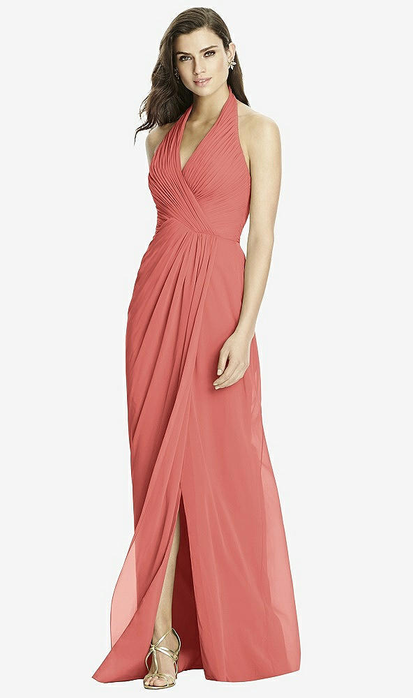 Front View - Coral Pink Dessy Bridesmaid Dress 2992
