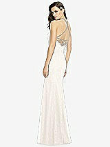 Rear View Thumbnail - Ivory Halter Criss Cross Open-Back Lace Trumpet Gown