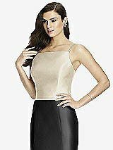 Front View Thumbnail - Champagne Dessy Bridesmaid Top T2979