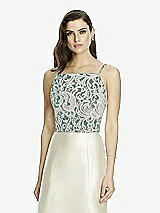 Front View Thumbnail - Hunter Green & Oyster Dessy Bridesmaid Top T2982