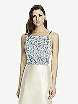 Front View Thumbnail - Ocean Blue & Oyster Dessy Bridesmaid Top T2982