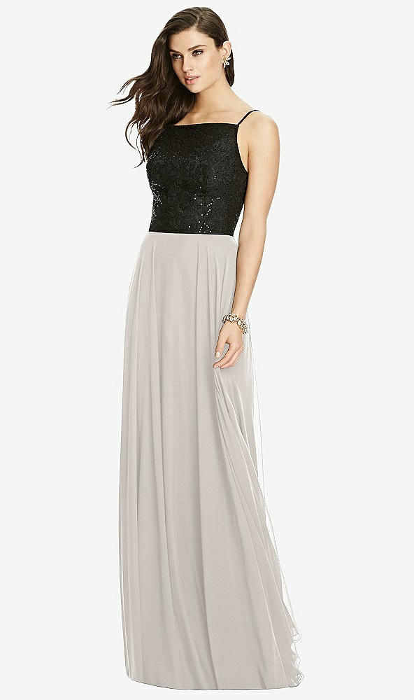 Front View - Oyster Chiffon Maxi Skirt