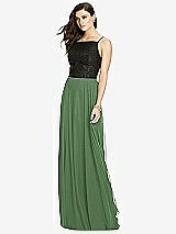 Front View Thumbnail - Vineyard Green Chiffon Maxi Skirt