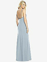 Front View Thumbnail - Mist Bateau Neck Open-Back Trumpet Gown