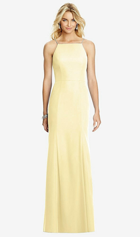 Back View - Pale Yellow After Six Bridesmaid Dress 6759
